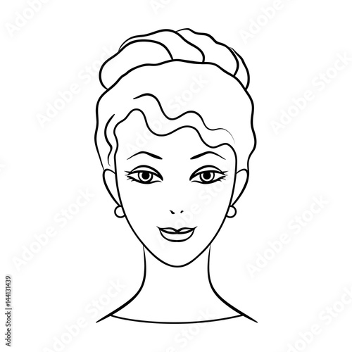 Avatar Of A Girl With Brown Hair Avatar And Face Single Icon In