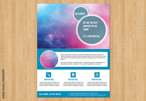 single page flyer layout with blue tabs 4 buy this stock template best adobe product for flyers
