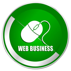 Aufkleber - Web business silver metallic border green web icon for mobile apps and internet.