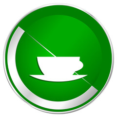 Aufkleber - Espresso silver metallic border green web icon for mobile apps and internet.