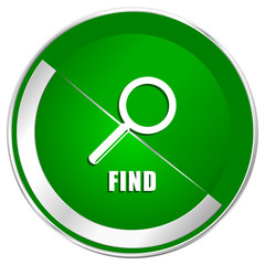 Aufkleber - Find silver metallic border green web icon for mobile apps and internet.