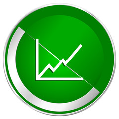 Aufkleber - Chart silver metallic border green web icon for mobile apps and internet.