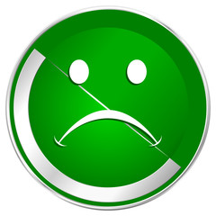 Poster - Cry silver metallic border green web icon for mobile apps and internet.