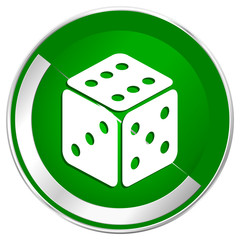 Leinwandbilder - Game silver metallic border green web icon for mobile apps and internet.