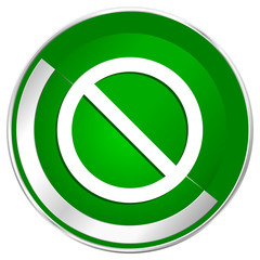 Poster - Access denied silver metallic border green web icon for mobile apps and internet.