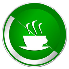 Aufkleber - Espresso silver metallic border green web icon for mobile apps and internet.