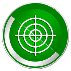 Aufkleber - Target silver metallic border green web icon for mobile apps and internet.