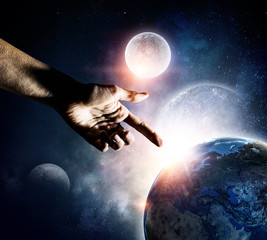 Wall Mural - idea of earth creation . mixed media