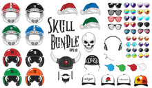 Skull Fashion Bundle. Vecto Illustration