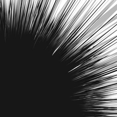 Poster - Radial lines rays, beams abstract illustration. Radiating random lines concentric pattern.