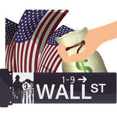 Poster - wall street new york usa economy vector illustration eps 10