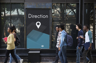 Canvas Print - Direction Find Route Navigation Concept