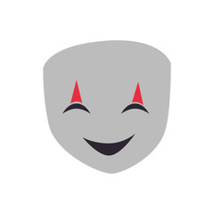 Poster - theatre mask smiling icon vector illustration graphic design