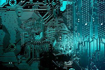 Circuit board. Electronic computer hardware technology. Motherboard digital chip. Tech science background. Integrated communication processor. Information engineering component.