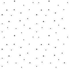 white sky with black little stars seamless vector pattern background illustration 