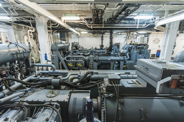 Wall Mural - Heavy machinery on board industrial ship