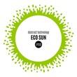 Modern flat eco sun. Liquid circle with drops and squirts. Vector illustration