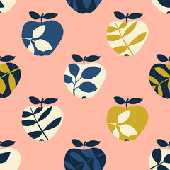 Aufkleber - seamless pattern with apples
