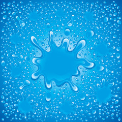 Poster - Splash water and drops.