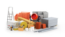 Materials For Construction. 3D Illustration