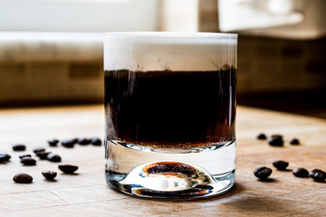 Wall Mural - White Russian Cocktail with coffee beans.