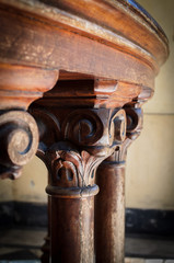 old wooden handrail, staircase rail, banister. ole wooden lathe job for staircase use. ..old wooden railing. (empty space for the customer putting their word)