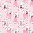 Doodle poodle seamless pattern