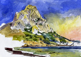 Fototapeta Góry - Mountain watercolor