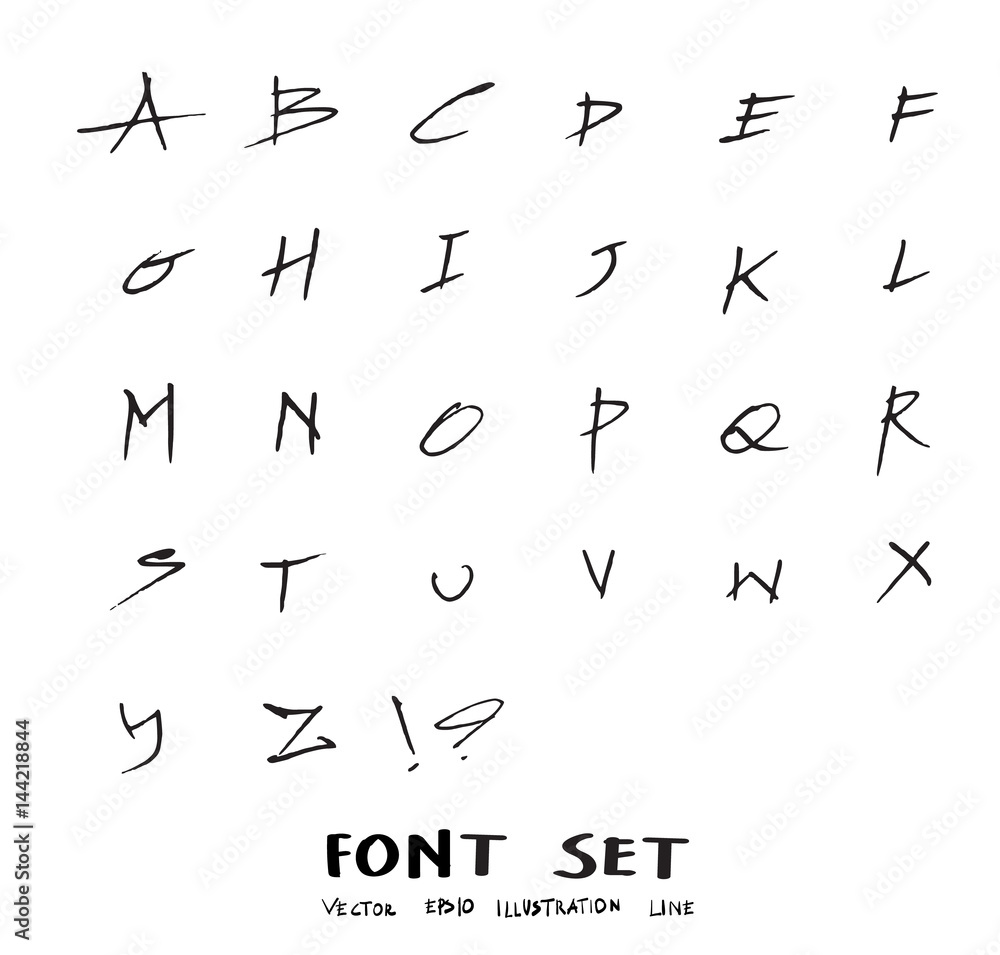 Hand drawn alphabet letters Vector eps10 Stock Vector | Adobe Stock