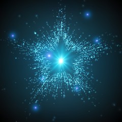 Wall Mural - abstract vector space background. explosion of glowing particles. futuristic technology style. elega