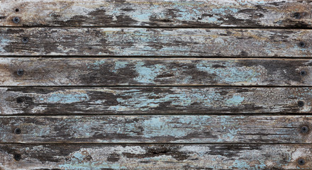 Wall Mural - Old rustic weathered wooden background of blue color