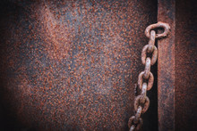 Rusty Ship Chain Or Rusty Metal Of Old Barge, Can Be Used As Texture Rusted