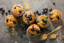 Vegan Banana Blueberry Muffins