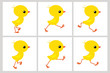 Running chicken animation sprite sheet isolated on white background