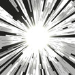 Comic book radial lines background. Black and white rays. Explosion with speed lines. Manga speed frame. Square stamp design.