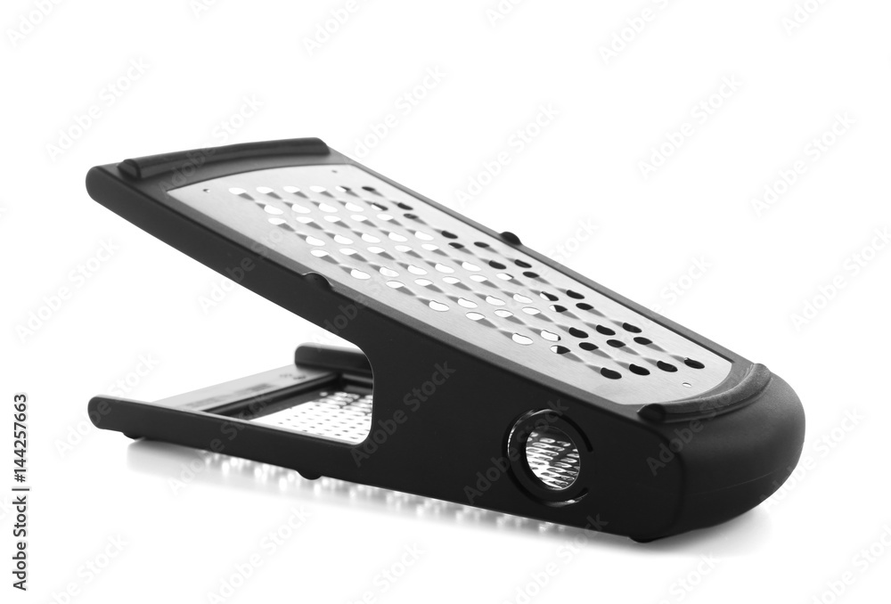 Metal grater on white background
