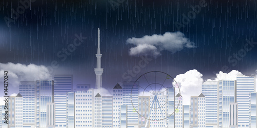 雨 梅雨 東京 背景 Stock Vector Adobe Stock