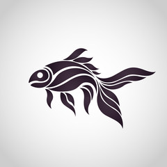 Canvas Print - Goldfish logo vector icon illustrator