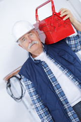 Wall Mural - worker and tool box