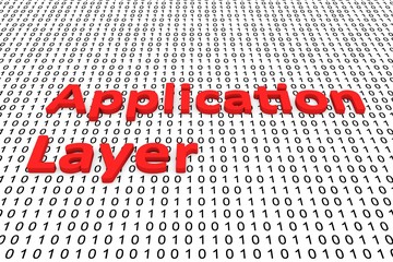 application layer in the form of binary code, 3D illustration