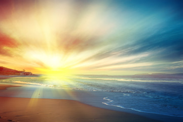 tramonto sul mare
