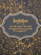 © garrykillian - Wedding invitation and announcement card with ornament in Arabian style. Arabesque pattern. Eastern ethnic ornament. Elegant texture for backgrounds. Design template.