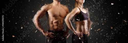 Εκτύπωση καμβά Creating perfect muscular male female upper body