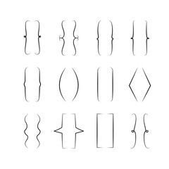 vector braces signs, curly brackets symbols set. hand drawn simp
