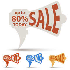 Wall Mural - Loudspeaker paper cut sale label