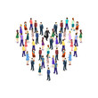 © reenya - large crowd of people standing in the shape of heart