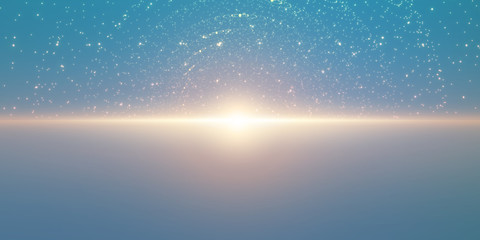 vector infinite space background. matrix of glowing stars with illusion of depth and perspective. ab