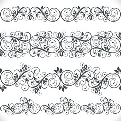 Wall Mural - Seamless floral border template.