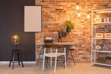 Loft apartment with brick wall