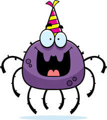 Sticker - Cartoon Spider Birthday Party